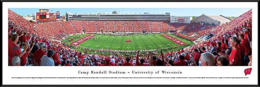 Wisconsin Football - "50 Yard Line" Panorama Framed Print-Print-Blakeway Worldwide Panoramas, Inc.-Top Notch Gift Shop