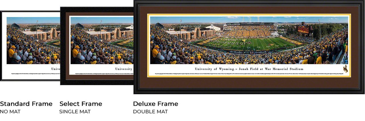 Wyoming Football - "50 Yard Line" Panorama Framed Print-Print-Blakeway Worldwide Panoramas, Inc.-Top Notch Gift Shop