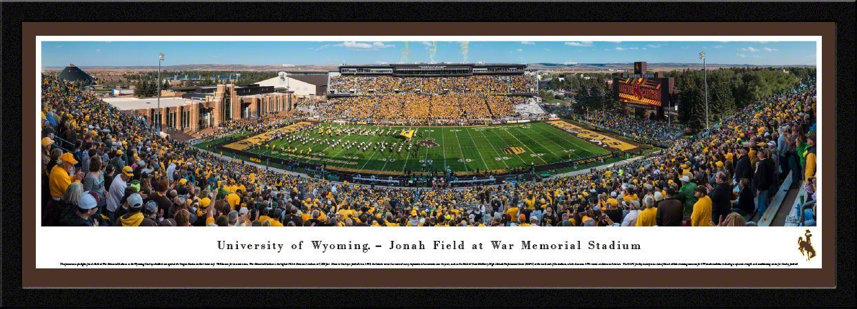 Wyoming Football - "50 Yard Line" Panorama Framed Print-Print-Blakeway Worldwide Panoramas, Inc.-Top Notch Gift Shop