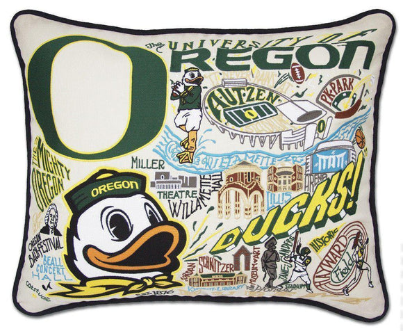 University of Oregon Embroidered CatStudio Pillow-Pillow-CatStudio-Top Notch Gift Shop