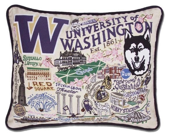 University of Washington Embroidered CatStudio Pillow-Pillow-CatStudio-Top Notch Gift Shop