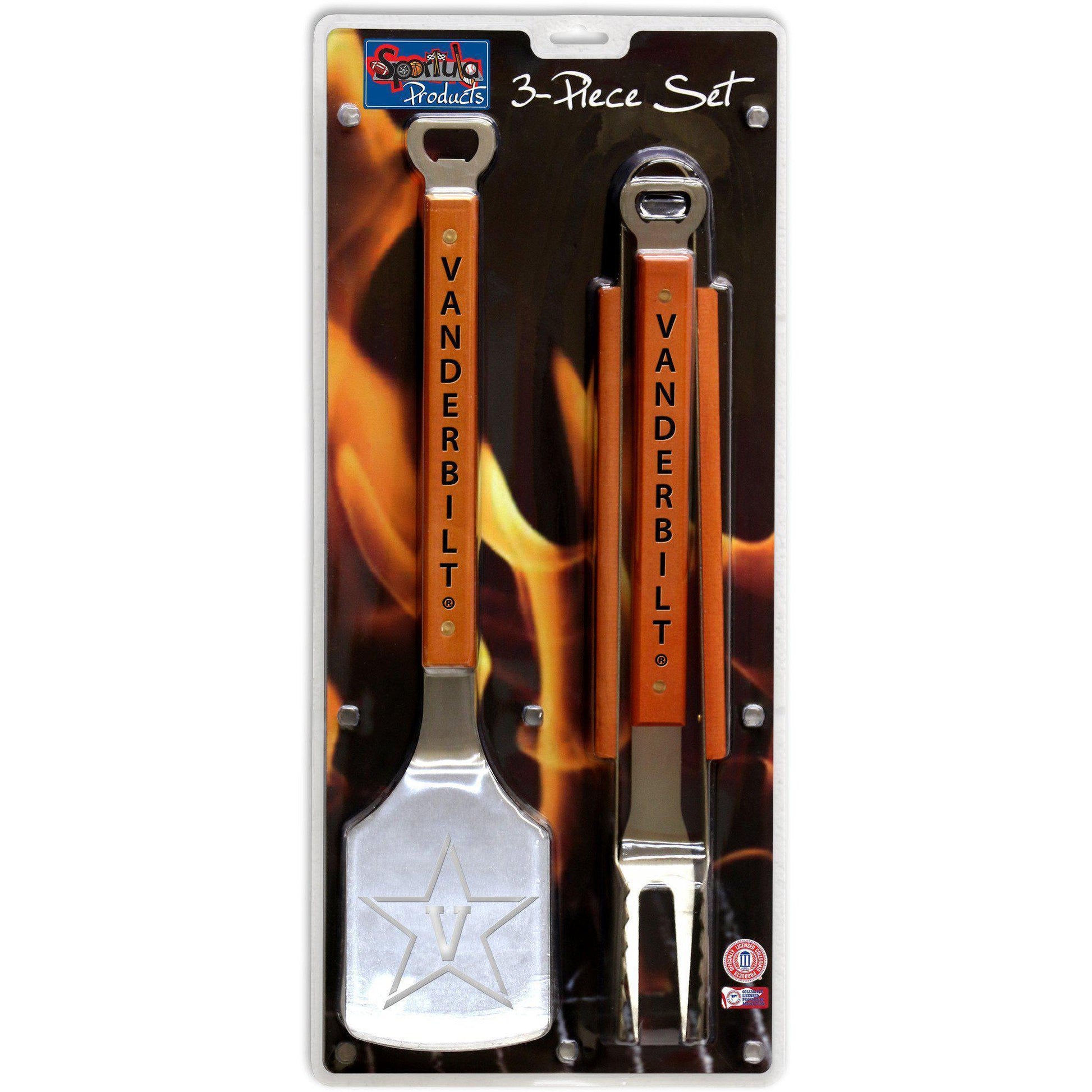 Vanderbilt University 3-Piece Sportula® BBQ Tool Set-Barbeque Tool-Sportula-Top Notch Gift Shop