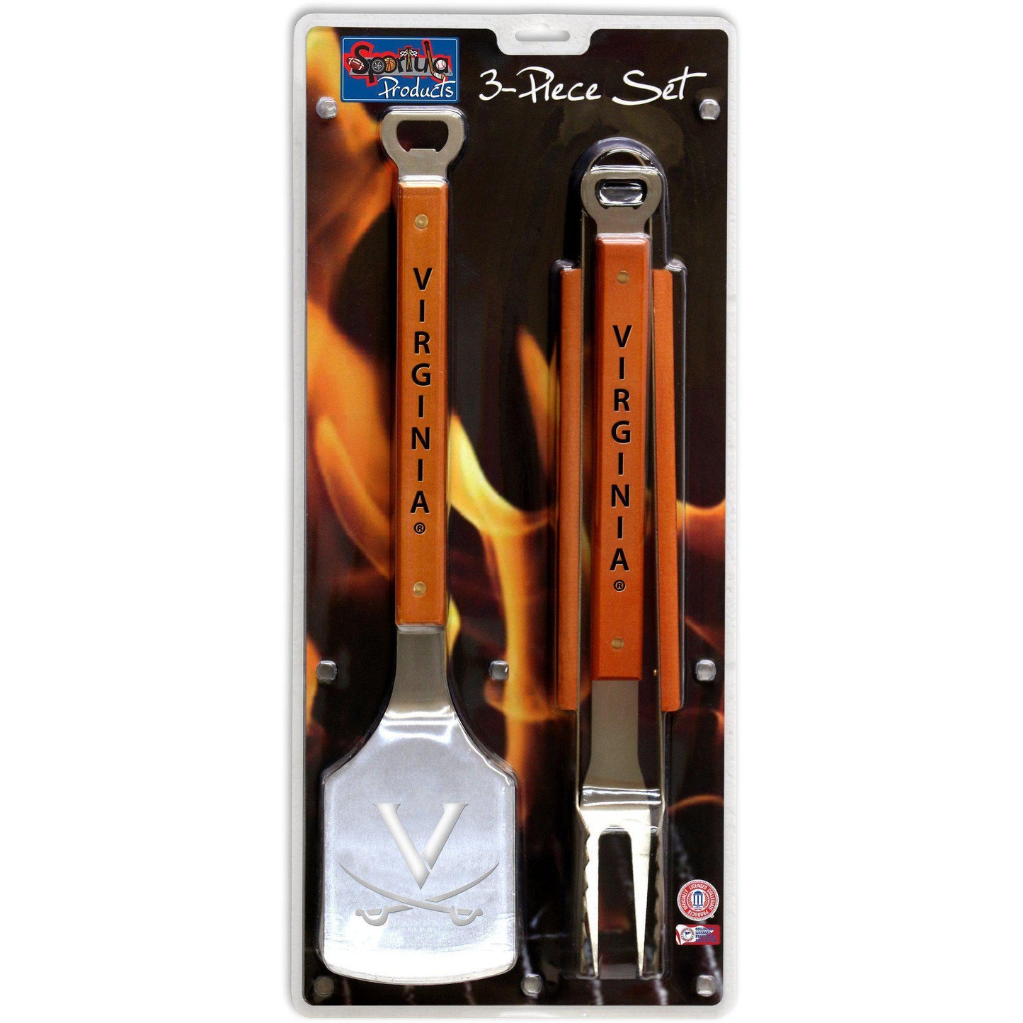 University of Virginia 3-Piece Sportula® BBQ Tool Set-Barbeque Tool-Sportula-Top Notch Gift Shop