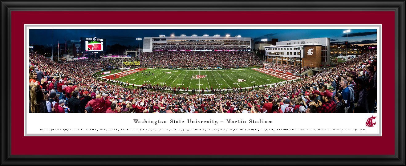 Washington State Football - "50 Yard Line" Panorama Framed Print-Print-Blakeway Worldwide Panoramas, Inc.-Top Notch Gift Shop