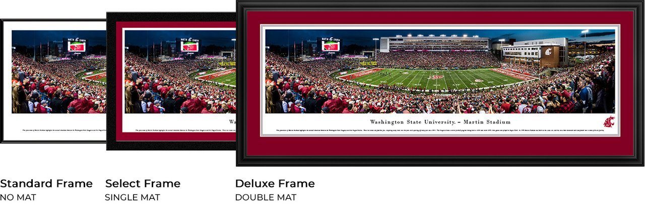 Washington State Football - "50 Yard Line" Panorama Framed Print-Print-Blakeway Worldwide Panoramas, Inc.-Top Notch Gift Shop