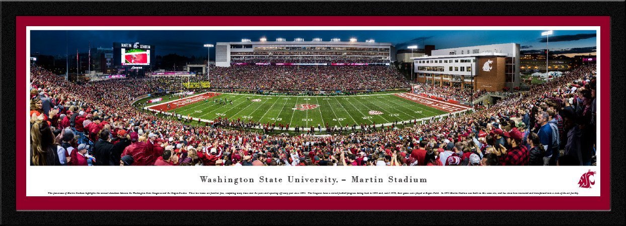 Washington State Football - "50 Yard Line" Panorama Framed Print-Print-Blakeway Worldwide Panoramas, Inc.-Top Notch Gift Shop