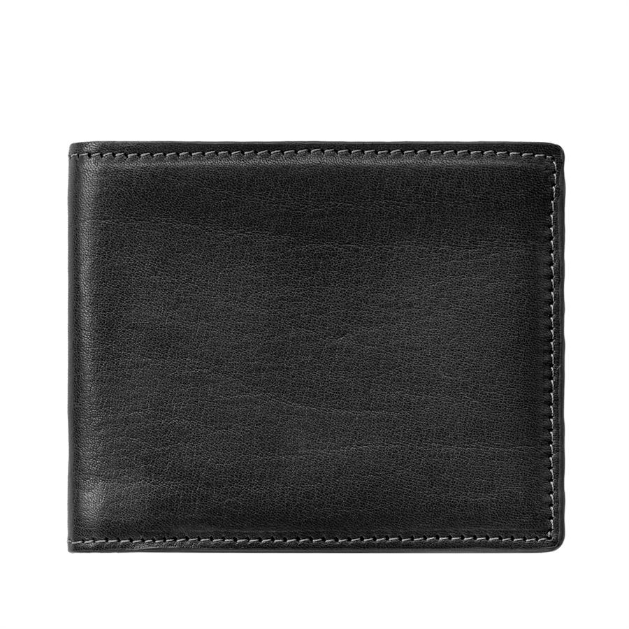 Black Bi-Fold Wallet - Vachetta Leather - Personalized-Wallet-Graphic Image, Inc.-Top Notch Gift Shop