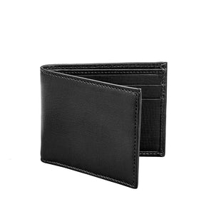 Black Slim Wallet - Natural Boarded Vachetta Leather - Personalized-Money Clip-Graphic Image, Inc.-Top Notch Gift Shop
