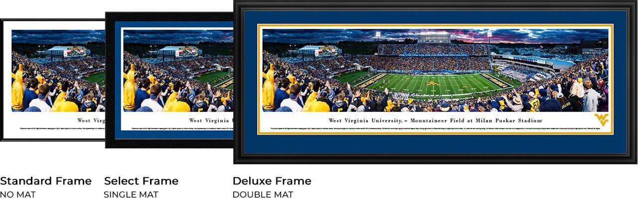 West Virginia Football - "50 Yard Line" Panorama Framed Print-Print-Blakeway Worldwide Panoramas, Inc.-Top Notch Gift Shop