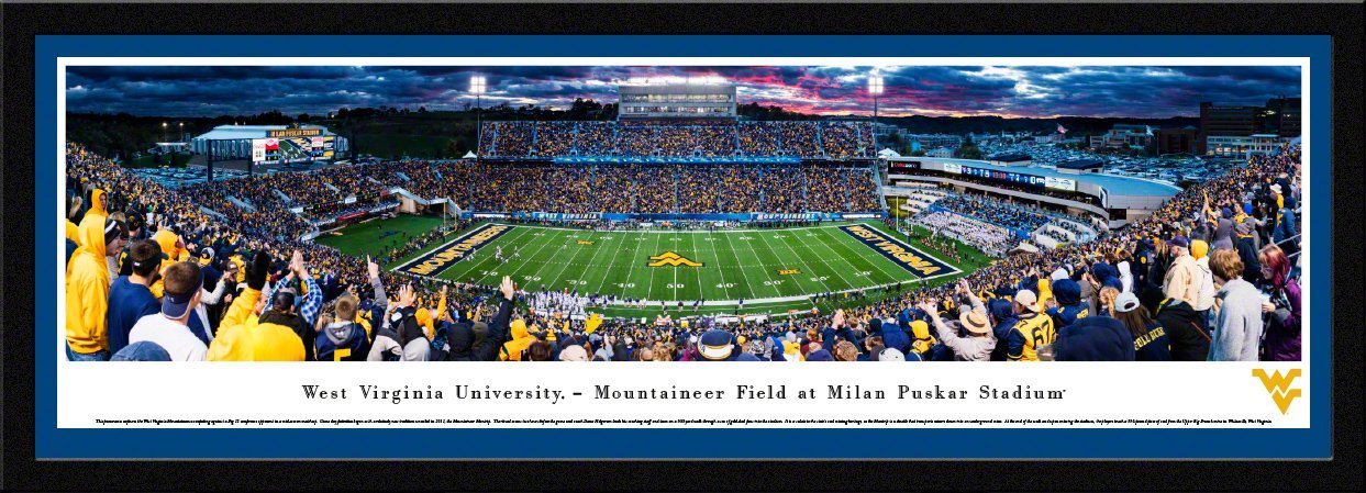 West Virginia Football - "50 Yard Line" Panorama Framed Print-Print-Blakeway Worldwide Panoramas, Inc.-Top Notch Gift Shop