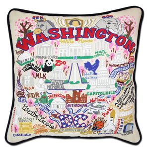 Washington DC Embroidered CatStudio Pillow-Pillow-CatStudio-Top Notch Gift Shop