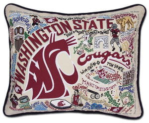 Washington State University Embroidered CatStudio Pillow-Pillow-CatStudio-Top Notch Gift Shop