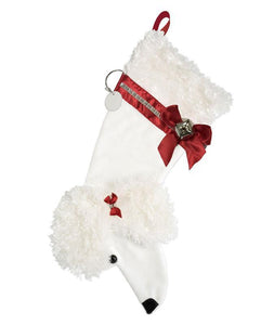 Poodle (White) Christmas Stocking-Holiday Stocking-Hearth Hounds-Top Notch Gift Shop