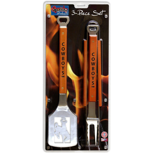 University of Wyoming 3-Piece Sportula® BBQ Tool Set-Barbeque Tool-Sportula-Top Notch Gift Shop