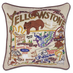 Yellowstone Embroidered CatStudio Pillow-Pillow-CatStudio-Top Notch Gift Shop