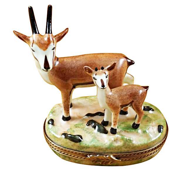 African Antelope With Baby Limoges Box by Rochard™-Limoges Box-Rochard-Top Notch Gift Shop