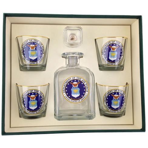 Air Force 5 Piece Logo Decanter Set-Decanter-Richard E. Bishop-Top Notch Gift Shop