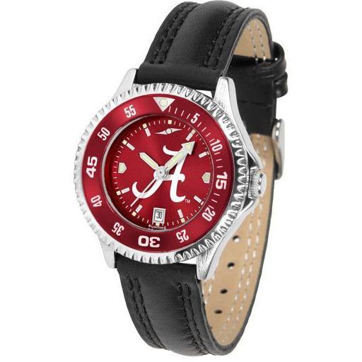 Alabama Crimson Tide Ladies Competitor Ano Poly/Leather Band Watch w/ Colored Bezel-Watch-Suntime-Top Notch Gift Shop