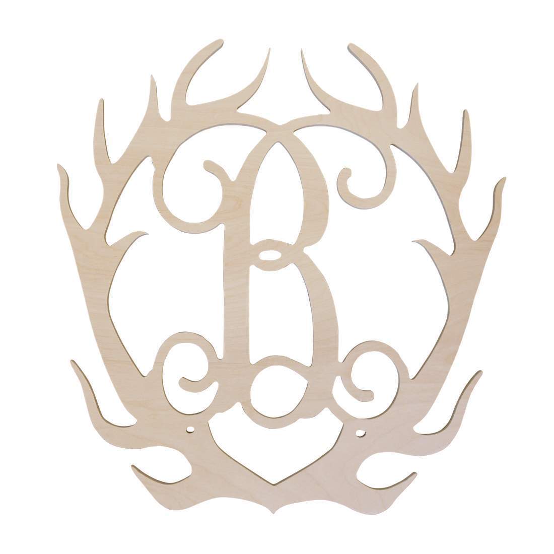 18" Antlers Wood Single Initial-Wood Monogram-Viv&Lou-Top Notch Gift Shop