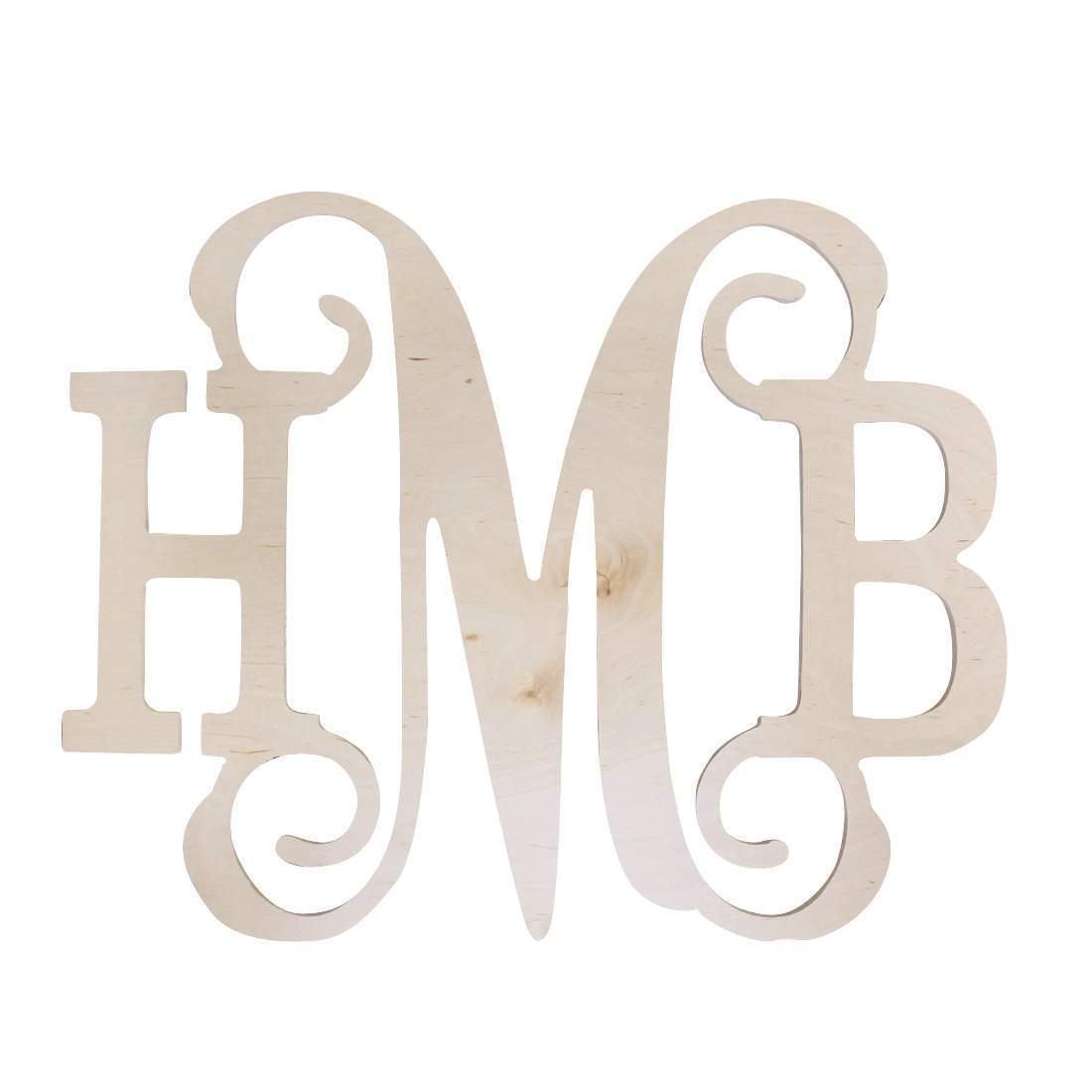 18" Three Initials-Classic Vine Wood Monogram-Wood Monogram-Viv&Lou-Top Notch Gift Shop