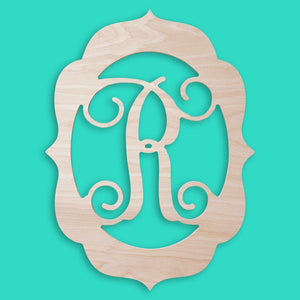 18" Fancy Frame Wood Single Initial-Wood Monogram-Viv&Lou-Top Notch Gift Shop