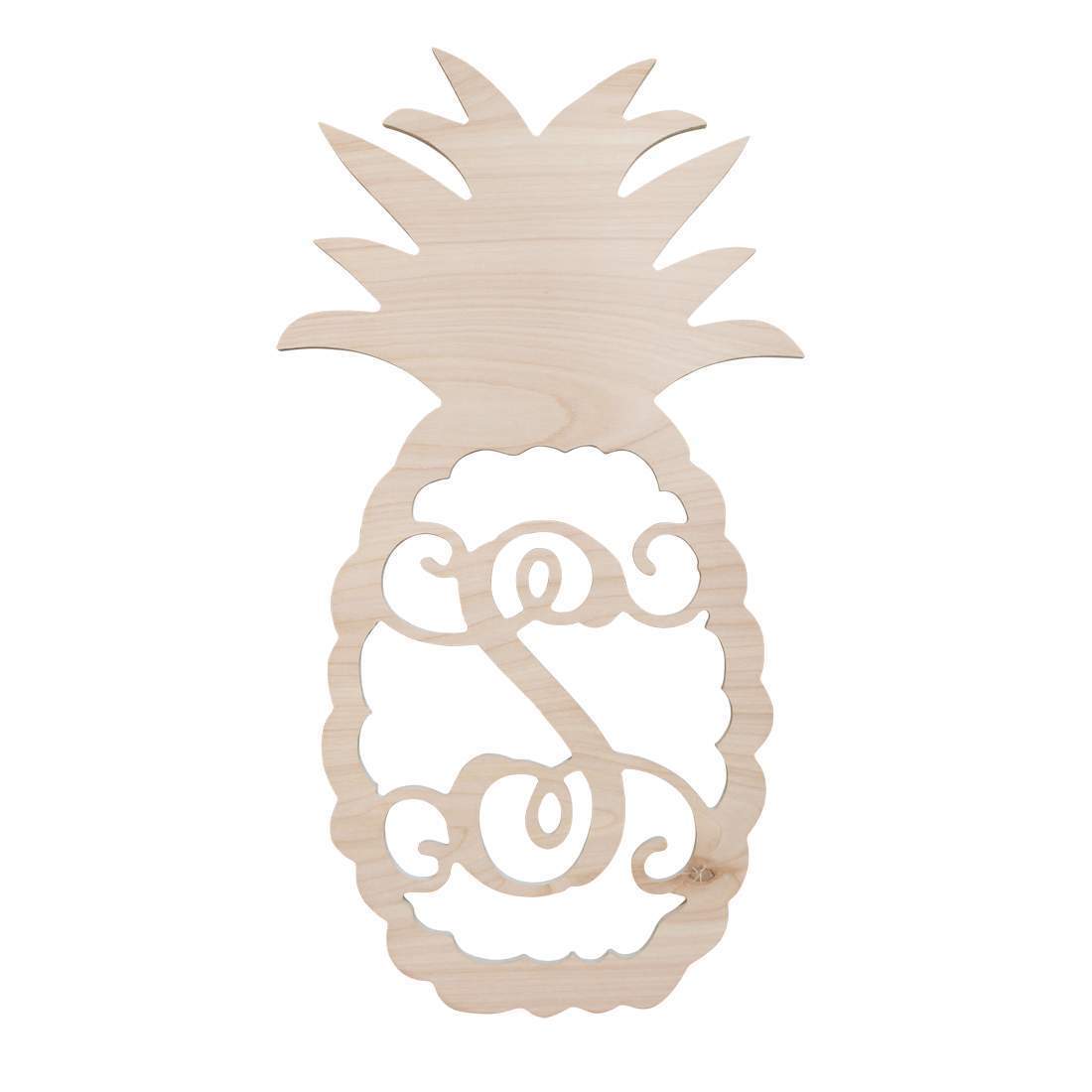 22" Pineapple Birch Wood Single Initial-Wood Monogram-Viv&Lou-Top Notch Gift Shop