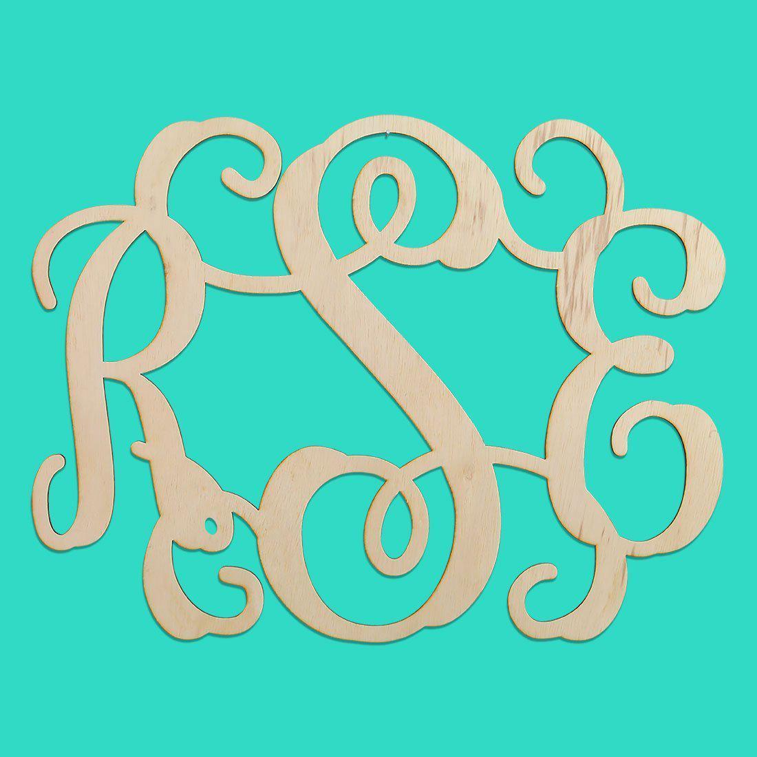 18" Three Initials Wood Monogram-Wood Monogram-Viv&Lou-Top Notch Gift Shop