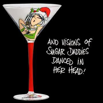 And Visions of Sugar Daddies Martini Glass-Martini Glass-Tumbleweed Pottery-Top Notch Gift Shop