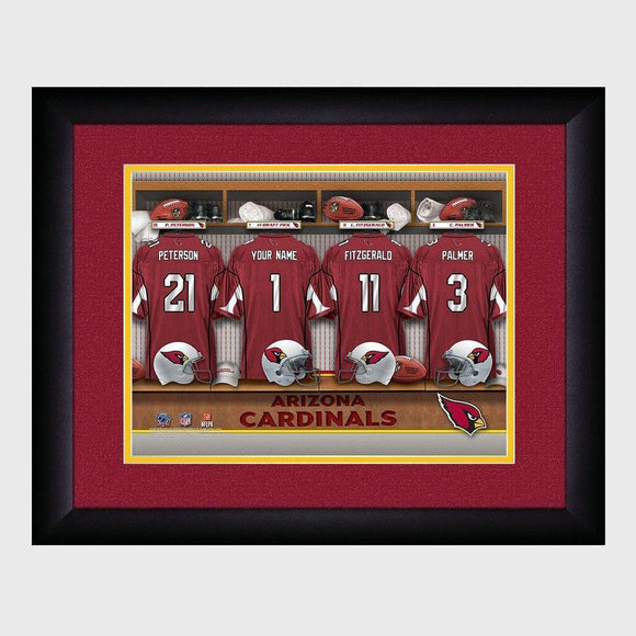 Arizona Cardinals Personalized Locker Room Print with Matted Frame-Print-JDS Marketing-Top Notch Gift Shop