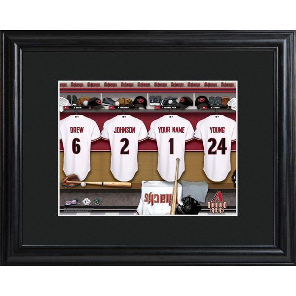 Arizona Diamond Backs Personalized Locker Room Print with Matted Frame-Print-JDS Marketing-Top Notch Gift Shop