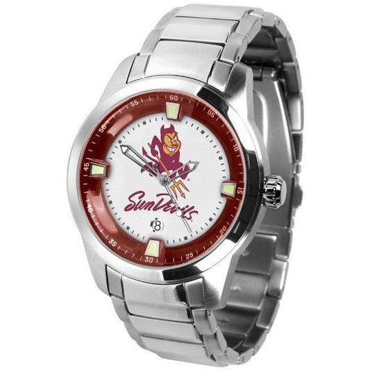 Arizona State Sun Devils Men's Titan Stainless Steel Band Watch-Watch-Suntime-Top Notch Gift Shop