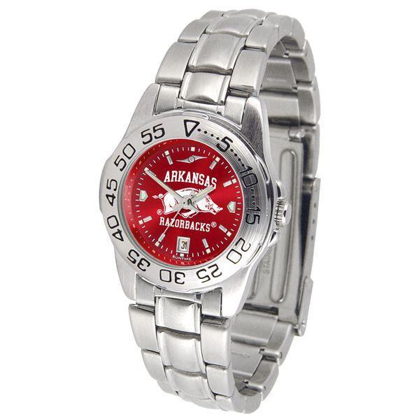 Arkansas Razorbacks Ladies AnoChrome Steel Band Sports Watch-Watch-Suntime-Top Notch Gift Shop