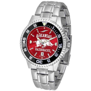 Arkansas Razorbacks Mens Competitor AnoChrome Steel Band Watch w/ Colored Bezel-Watch-Suntime-Top Notch Gift Shop