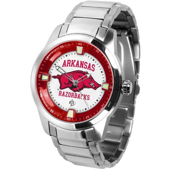 Arkansas Razorbacks Men's Titan Stainless Steel Band Watch-Watch-Suntime-Top Notch Gift Shop