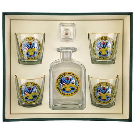 Army Logo 5 Piece Decanter Set-Decanter-Richard E. Bishop-Top Notch Gift Shop