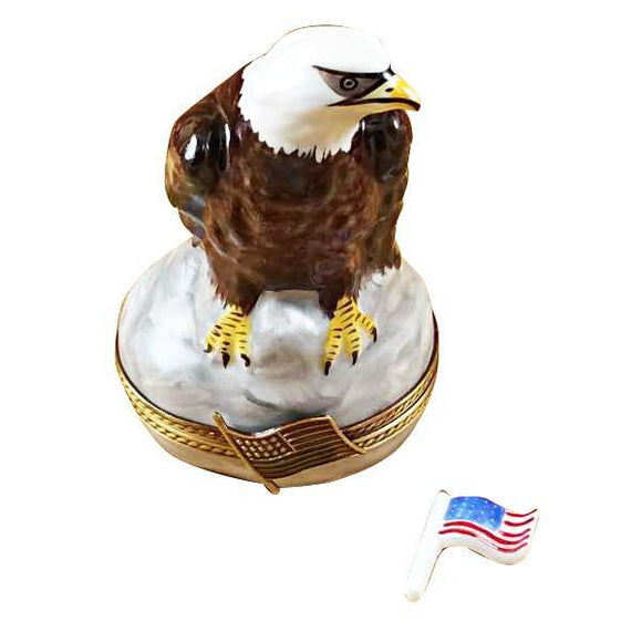 Bald Eagle With American Flag Limoges Box by Rochard™-Limoges Box-Rochard-Top Notch Gift Shop
