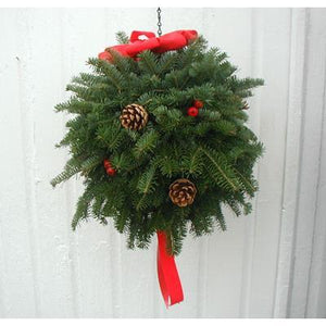 Balsam Fir 14 " Kissmas Ball-Wreath-Rockdale Wreaths-Top Notch Gift Shop