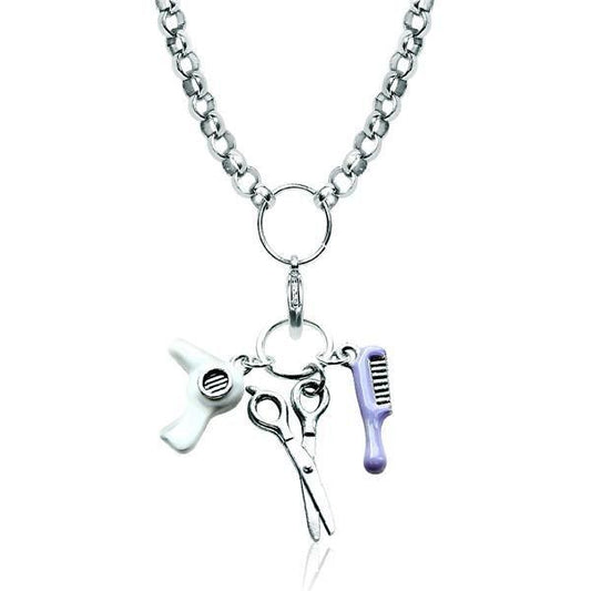 Beautician Charm Necklace in Silver-Necklace-Whimsical Gifts-Top Notch Gift Shop