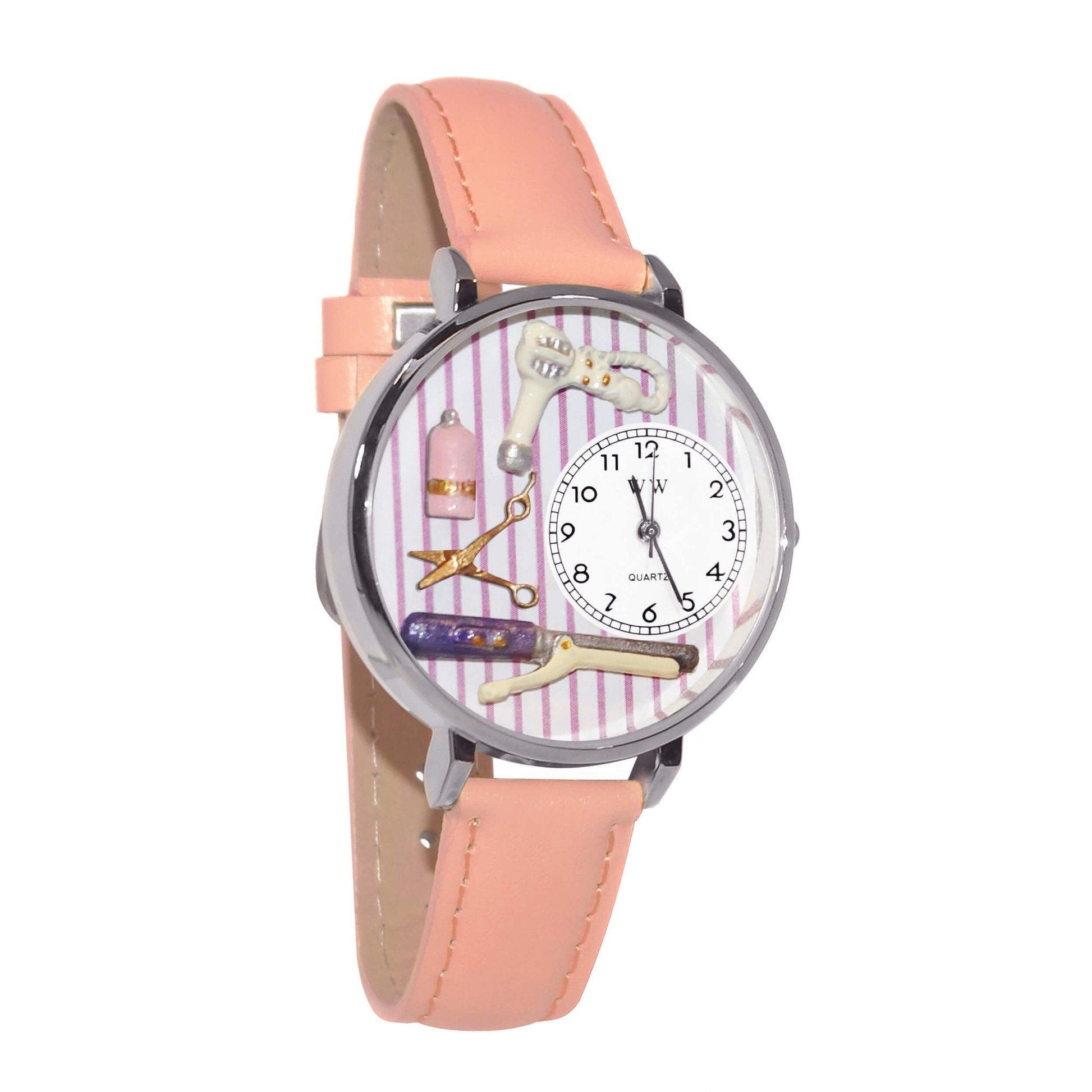 Beautician Female Watch in Silver (Large)-Watch-Whimsical Gifts-Top Notch Gift Shop