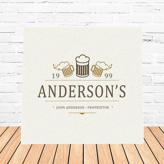 Beer Mugs Personalized Canvas Sign-Canvas Signs-JDS Marketing-Top Notch Gift Shop