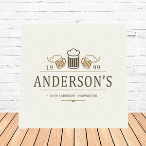Beer Mugs Personalized Canvas Sign-Canvas Signs-JDS Marketing-Top Notch Gift Shop