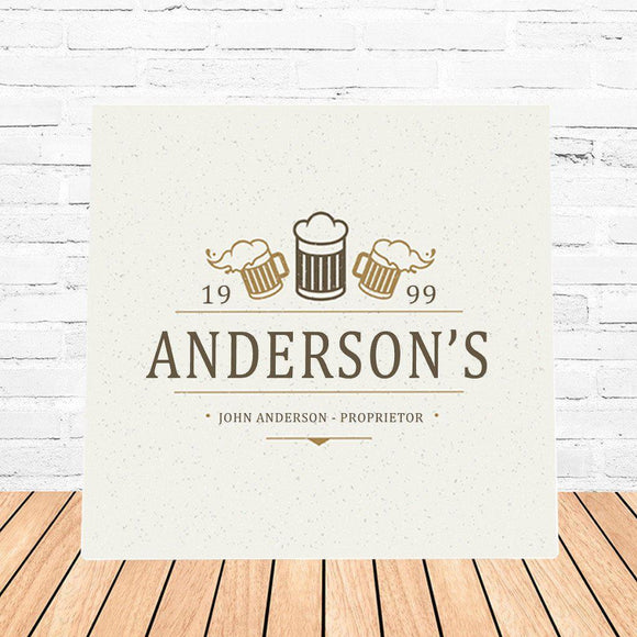 Beer Mugs Personalized Canvas Sign-Canvas Signs-JDS Marketing-Top Notch Gift Shop