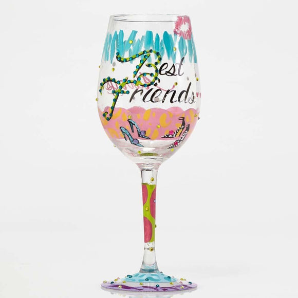 Best Friends Always Wine Glass by Lolita®-Wine Glass-Designs by Lolita® (Enesco)-Top Notch Gift Shop