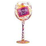 Birthday Girl Super Bling Wine Glass by Lolita®-Wine Glass-Designs by Lolita® (Enesco)-Top Notch Gift Shop