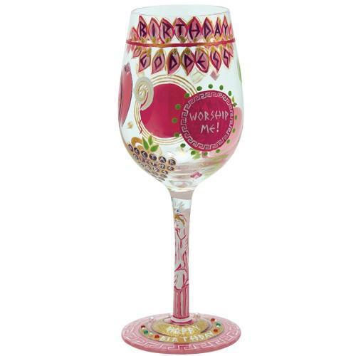 Birthday Goddess Wine Glass by Lolita®-Wine Glass-Designs by Lolita® (Enesco)-Top Notch Gift Shop