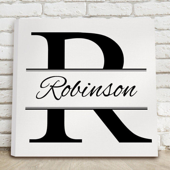 Black and White Stamped DesignPersonalized Canvas-Canvas Signs-JDS Marketing-Top Notch Gift Shop