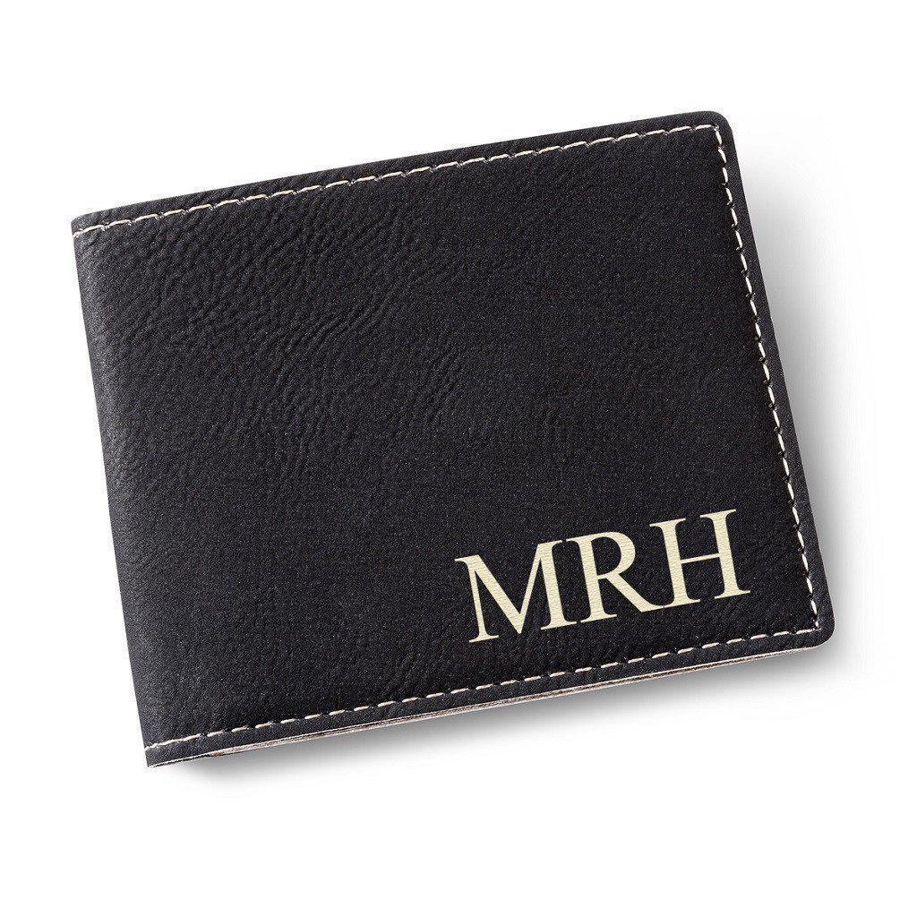 Black Personalized Leatherette Wallet-Wallet-JDS Marketing-Top Notch Gift Shop