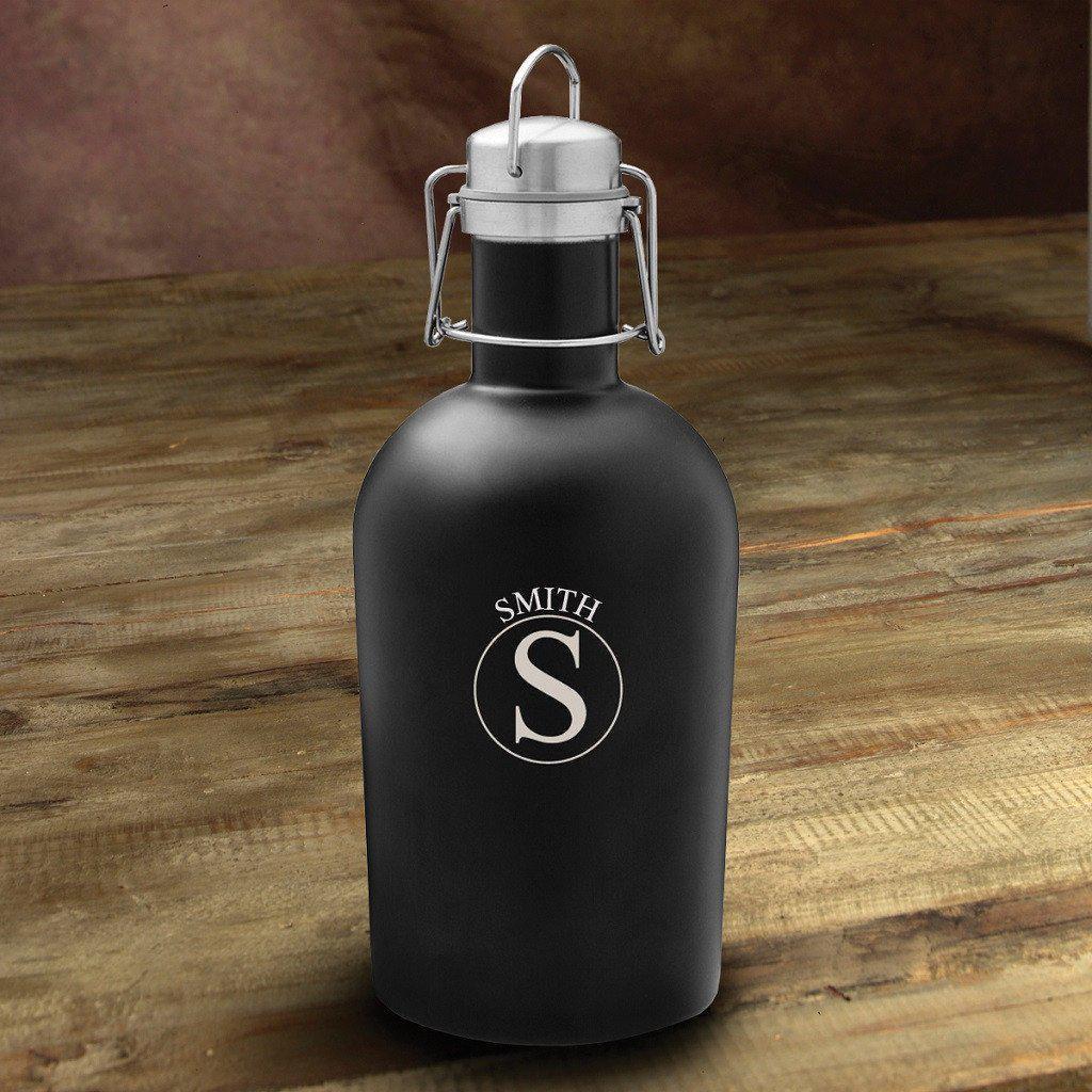 Circle Monogram Stainless Black Matte Growler-Growler-JDS Marketing-Top Notch Gift Shop