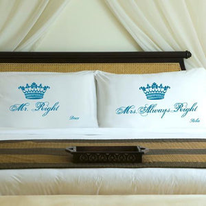 Blissful Blue Couples Royal Correctness Personalized Pillow Case Set-Pillow Case-JDS Marketing-Top Notch Gift Shop