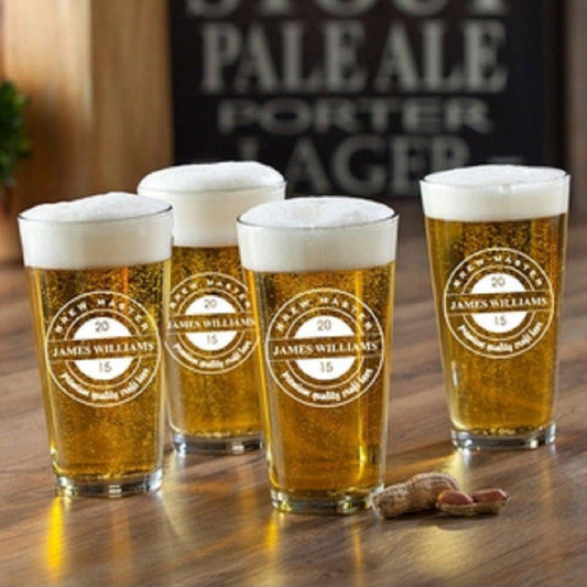 Brew Master Personalized Pub Glass Set-Pub Glass-JDS Marketing-Top Notch Gift Shop